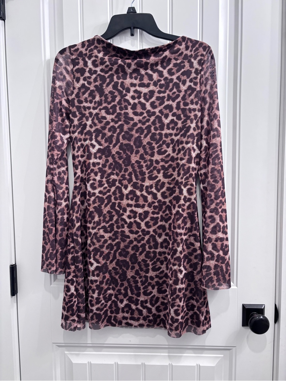 Leopard Print Long Sleeve Dress